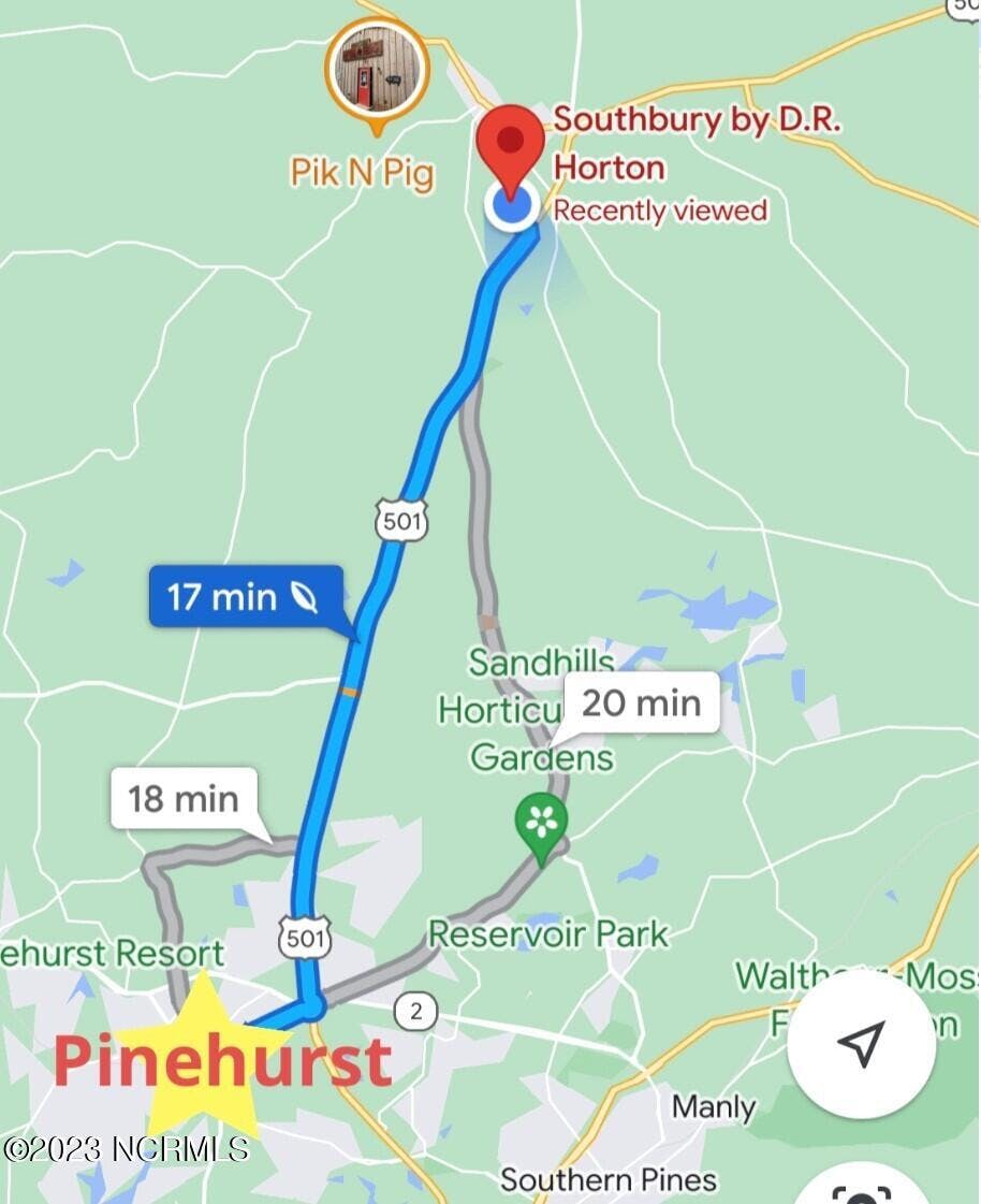 Map to Pinehurst