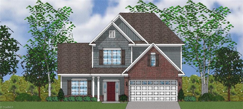 Nantahala Elevation B with brick accent - rendering only - colors will differ